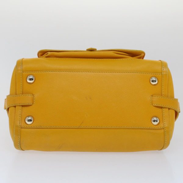 CELINE Hand Bag Leather Yellow bs7391 Cheap