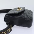 CHANEL Bicolore Chain Waist bag Leather Black Gold CC  yk15152 For Sale