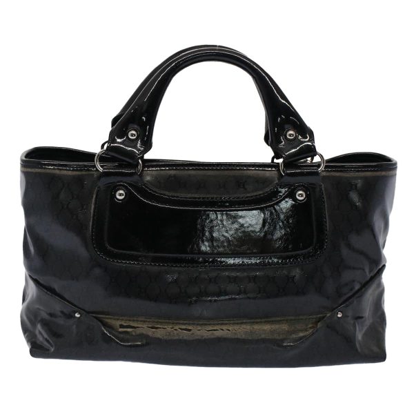 CELINE Hand Bag Coated Canvas Black bs7601 Sale