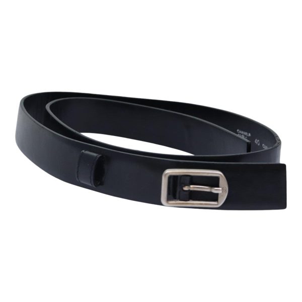 CHANEL Belt Leather 40 Black CC  bs17331 For Cheap