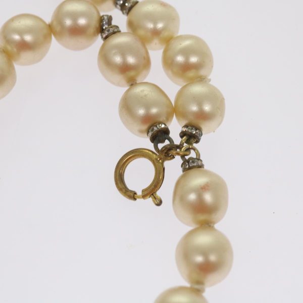 CHANEL Pearl Bracelet metal White CC  bs12272 For Sale