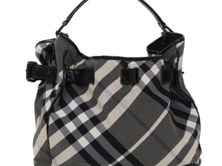 BURBERRY Nova Check Shoulder Bag Nylon Gray Black whiteNew yk7658B Sale