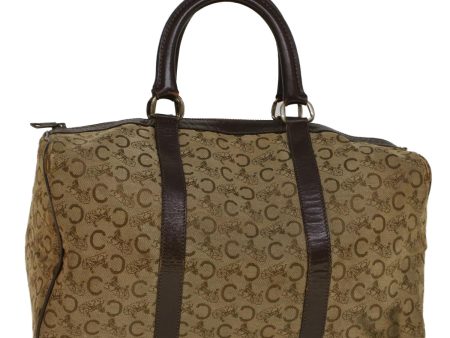 CELINE C Macadam Canvas Hand Bag Leather Beige 56626 Online Hot Sale