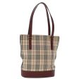 BURBERRY Nova Check Shoulder Bag Canvas Beige RedNew ti1165 Cheap