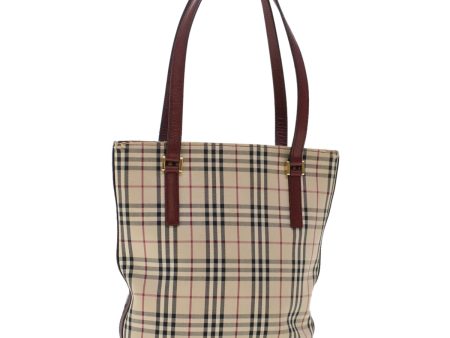 BURBERRY Nova Check Shoulder Bag Canvas Beige RedNew ti1165 Cheap