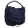 Chloe Mercy Shoulder Bag Leather Navy  am6055 For Sale