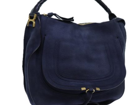 Chloe Mercy Shoulder Bag Leather Navy  am6055 For Sale