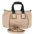 Chloe Etel Hand Bag Leather 2way Beige Black  71071 Online Sale