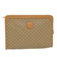 CELINE Macadam Canvas Clutch Bag PVC Leather Beige 48156 For Cheap