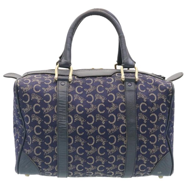 CELINE C Macadam Canvas Hand Bag Navy im257 on Sale