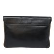 CELINE Clutch Bag Leather Black 79629 Online now