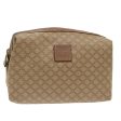 CELINE Macadam Canvas Clutch Bag PVC Leather Beige cl641 on Sale