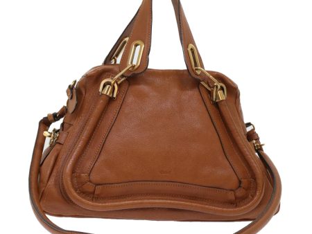 Chloe Paraty Shoulder Bag Leather 2way Brown  am4763 Cheap