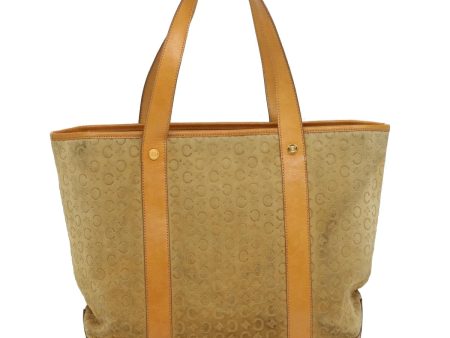 CELINE C Macadam Canvas Tote Bag Suede Beige ai599 Online Sale