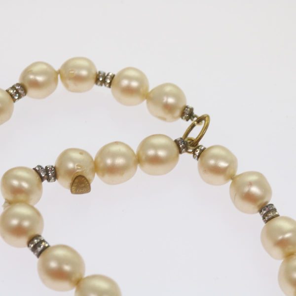 CHANEL Pearl Bracelet metal White CC  bs12272 For Sale