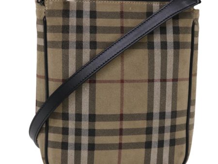 BURBERRY Nova Check Shoulder Bag Suede Beige BlackNew 48609 Supply