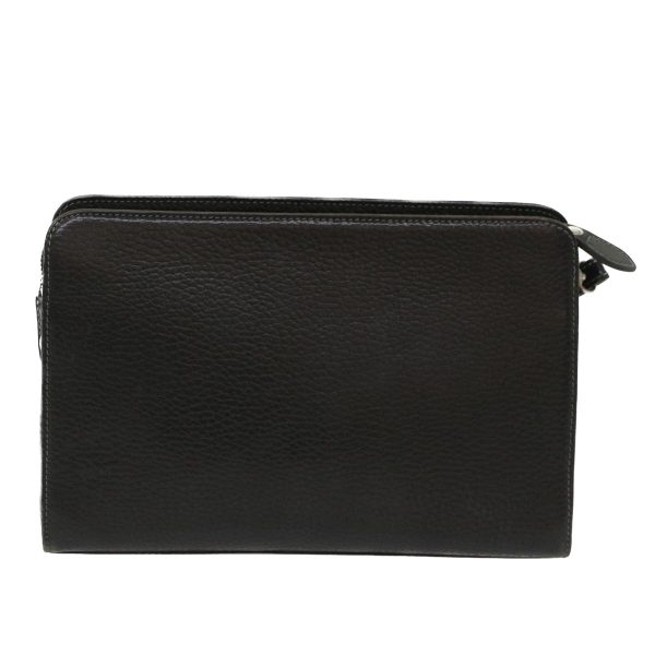 BURBERRY Clutch Bag Leather BlackNew yk8023 For Discount