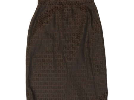 FENDI Zucchino Canvas Skirt Brown  ar6747 Discount