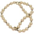 CHANEL Pearl Bracelet metal White CC  bs12272 For Sale