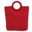 CELINE Circle Hand Bag Nylon Red ar10732 For Cheap