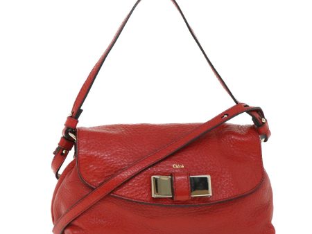 Chloe Accessory Pouch Leather 2way Red  yk8693 Hot on Sale