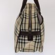 BURBERRY Nova Check Hand Bag Nylon Leather Beige BrownNew 49092 For Sale