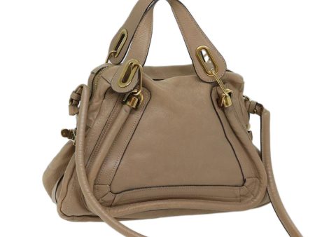 Chloe Paraty Shoulder Bag Leather 2way Beige  bs13559 Online Sale