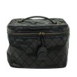 CHANEL Vanity Cosmetic Pouch Patent leather 2way Black CC  bs11283 For Discount