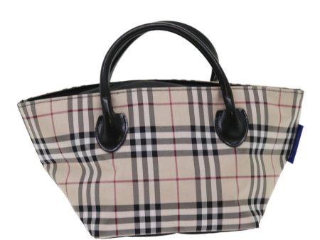 BURBERRY Nova Check Blue Label Hand Bag Nylon BeigeNew ep1085 Online now