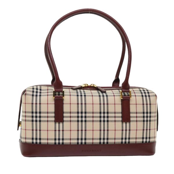 BURBERRY Nova Check Hand Bag Nylon Leather BeigeNew 46958 Online