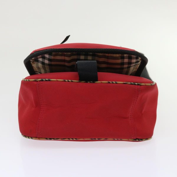 BURBERRY Nova Check Shoulder Bag Nylon RedNew bs6668 on Sale