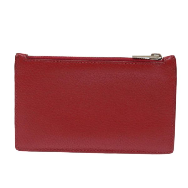 CELINE Coin Purse Leather Red 50848 Fashion