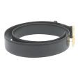 CELINE Horse Carriage Belt Leather Black Gold ar6038 Cheap