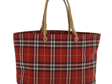 BURBERRY Nova Check Hand Bag Nylon Red YellowNew ti1177 Fashion