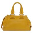 CELINE Hand Bag Leather Yellow bs7391 Cheap