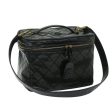 CHANEL Vanity Cosmetic Pouch Patent leather 2way Black CC  bs11283 For Discount