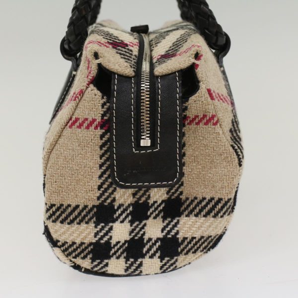 BURBERRY Nova Check Hand Bag Wool Leather BeigeNew bs7371 Cheap