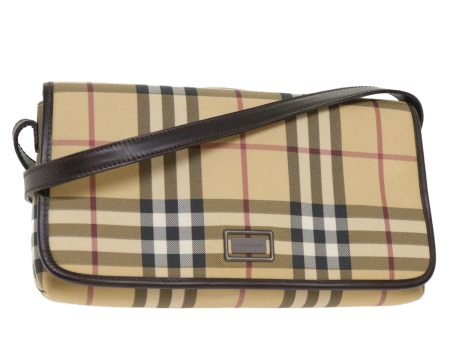 BURBERRY Nova Check Shoulder Bag PVC Leather BeigeNew yk7830B Online