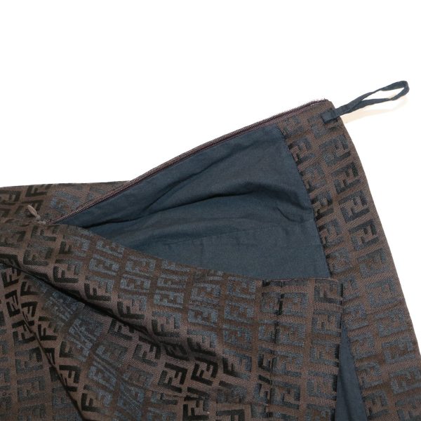 FENDI Zucchino Canvas Skirt Brown  ar6747 Discount