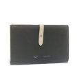 CELINE Large Strap Wallet Leather Black ai152 Sale