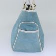 CELINE C Macadam Canvas Hand Bag Suede Light Blue White 80260 Online now