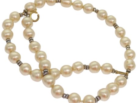 CHANEL Pearl Bracelet metal White CC  bs12272 For Sale