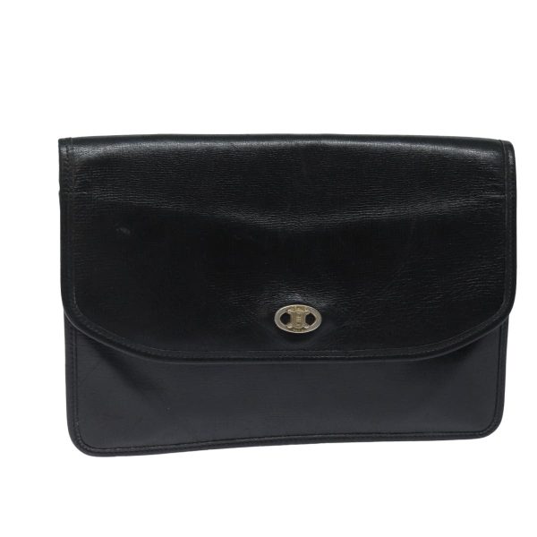 CELINE Clutch Bag Leather Black bs15668 Online Sale