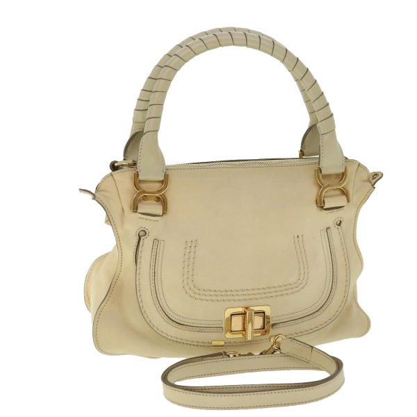 Chloe Mercy Hand Bag Leather 2way Cream  50194 For Cheap