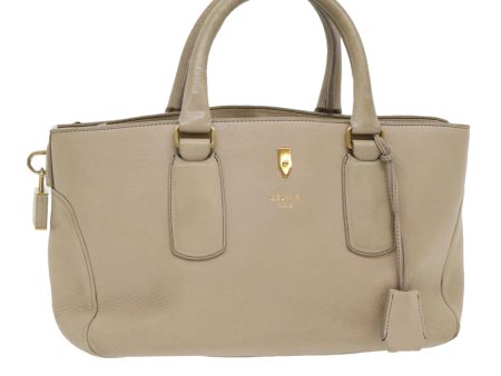 CELINE Hand Bag Leather Beige bs8421 Supply