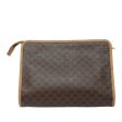 CELINE Macadam Canvas Clutch Bag PVC Brown yk13315 Fashion