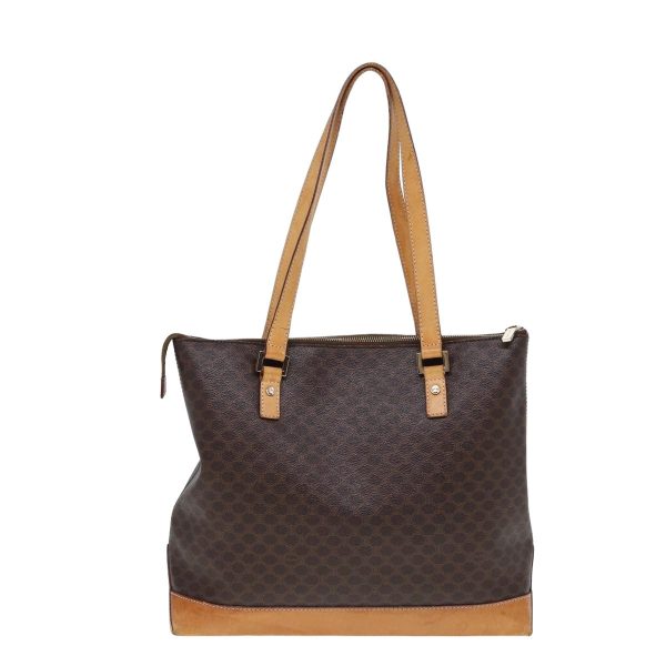 CELINE Macadam Canvas Tote Bag PVC Brown yk13229 Hot on Sale