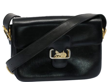 CELINE Horse Carriage Shoulder Bag Leather Black fm2800 Online