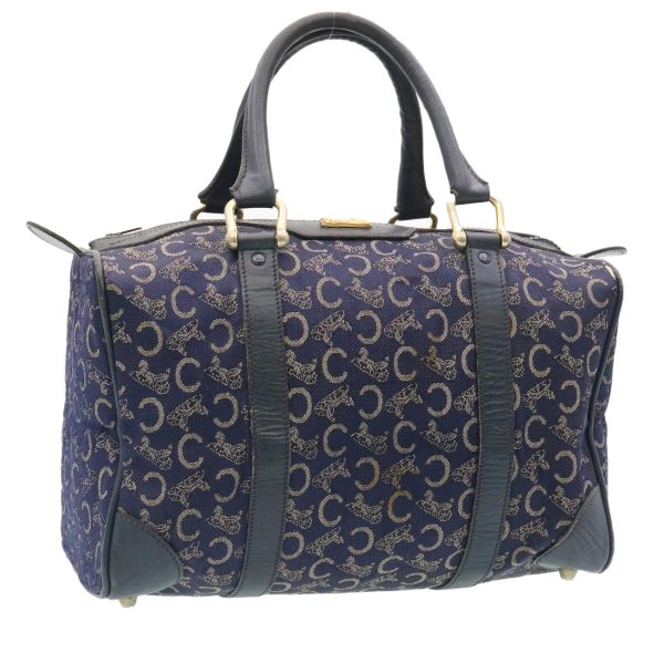 CELINE C Macadam Canvas Hand Bag Navy im257 on Sale