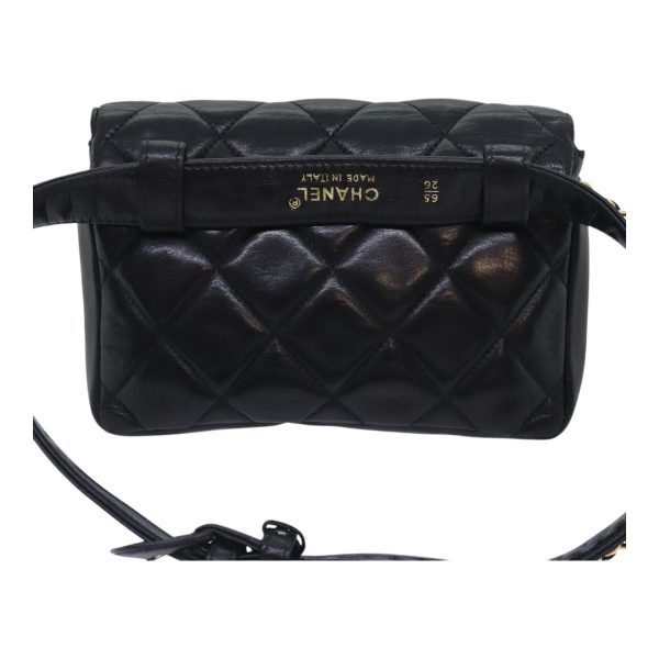 CHANEL Matelasse Waist bag Lamb Skin Black Gold CC  bs18455 Online Sale